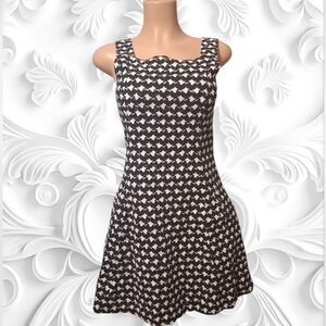 Theory Black and White Sleeveless Mini Dress